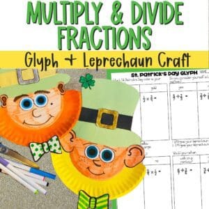 multiplying and dividing fractions st. patrick's day leprechaun math craft