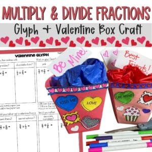 multiplying and dividing fractions valentine math glyph