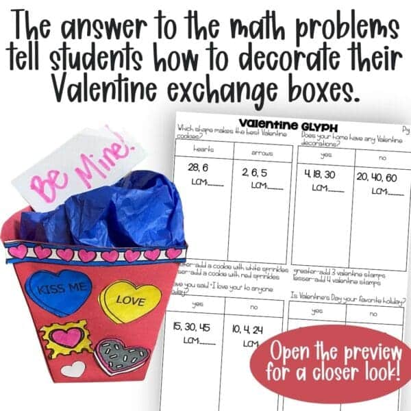 multiplying decimals valentine math glyph