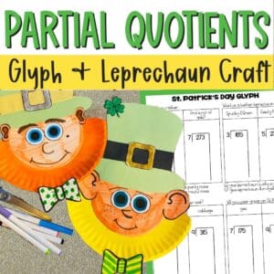 partial quotient long division leprechaun math craft