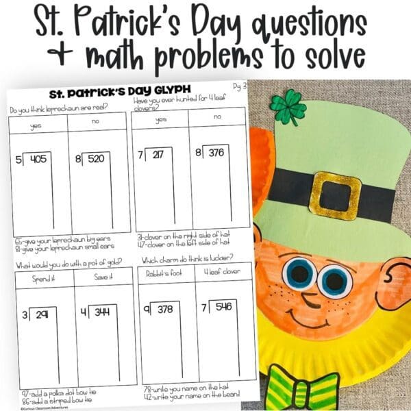 partial quotient long division leprechaun math craft