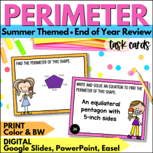 end of year perimeter task cards summer activities