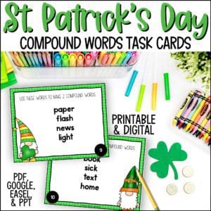 st. patrick's day compound words task cards