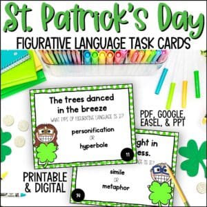 st. patrick's day figurative language task cards