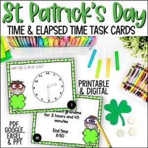 st. patrick's day telling time task cards