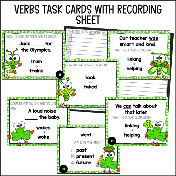 st. patrick's day verb task cards