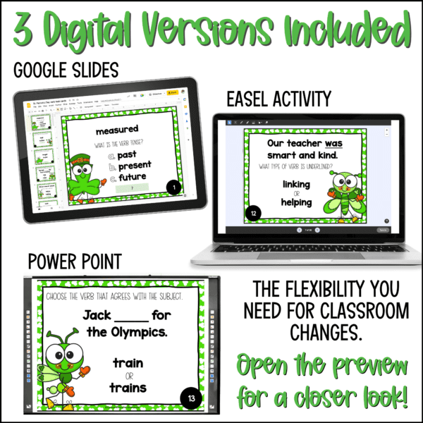 st. patrick's day verb task cards