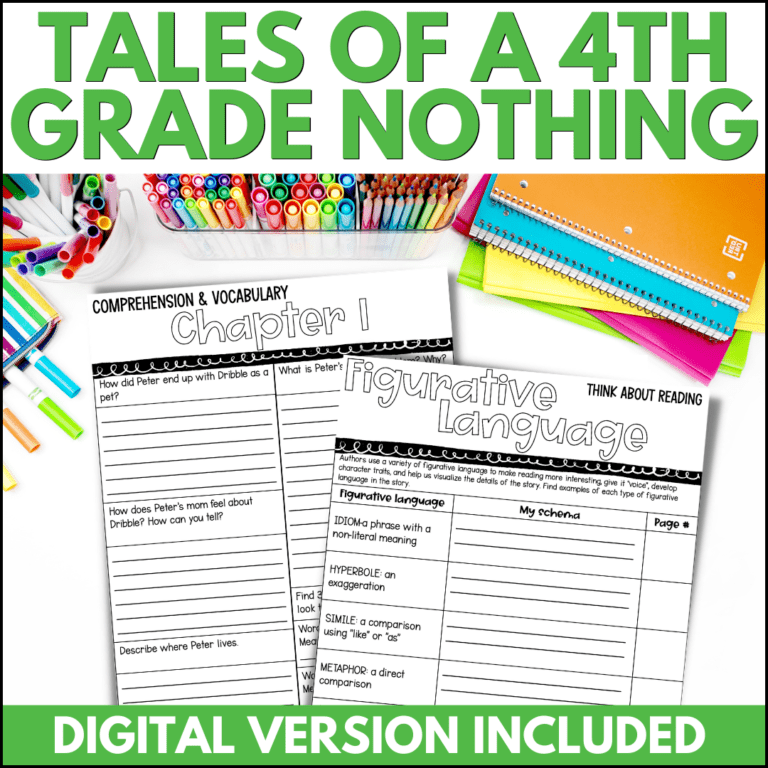 Tales of a 4th Grade Nothing Novel Study - Print & Digital - Curious ...