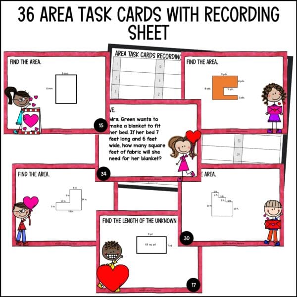 Valentine's Day Area Task Cards