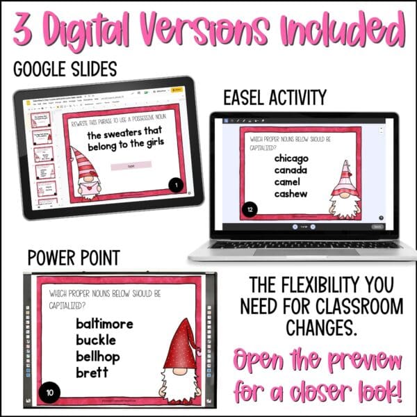 valentine's day nouns and pronouns task cards