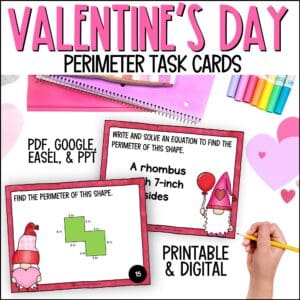 valentine's day perimeter task cards
