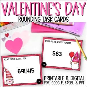 Valentine's Day rounding task cards