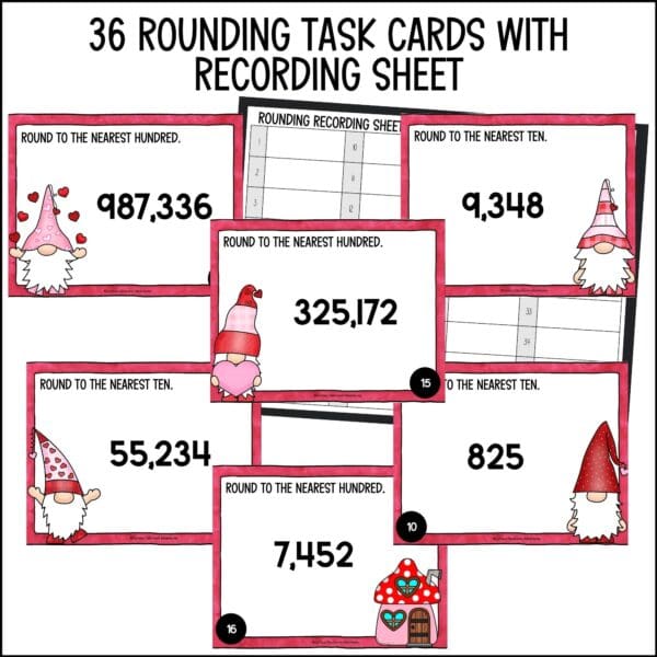 Valentine's Day rounding task cards