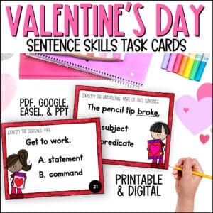 Valentine's Day Sentence Skills Task Cards