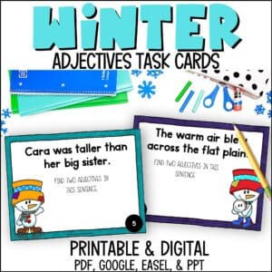 Winter Adjectives Task Cards