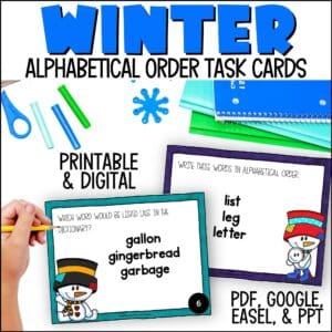 Winter Alphabetical Order task cards
