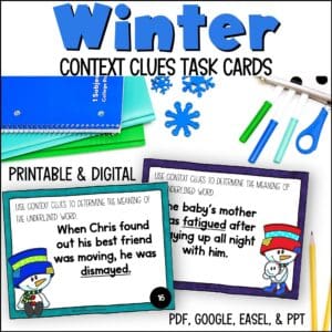 Winter Context Clues Task Cards