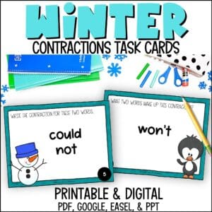Winter Contractions Task Cards