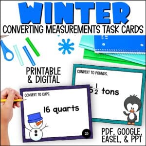 Winter Converting Measurements task cards