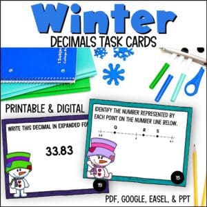 Winter Decimals Task Cards