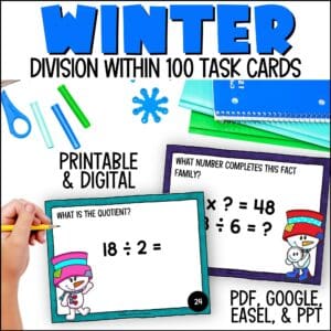 Winter Division Facts Task Cards