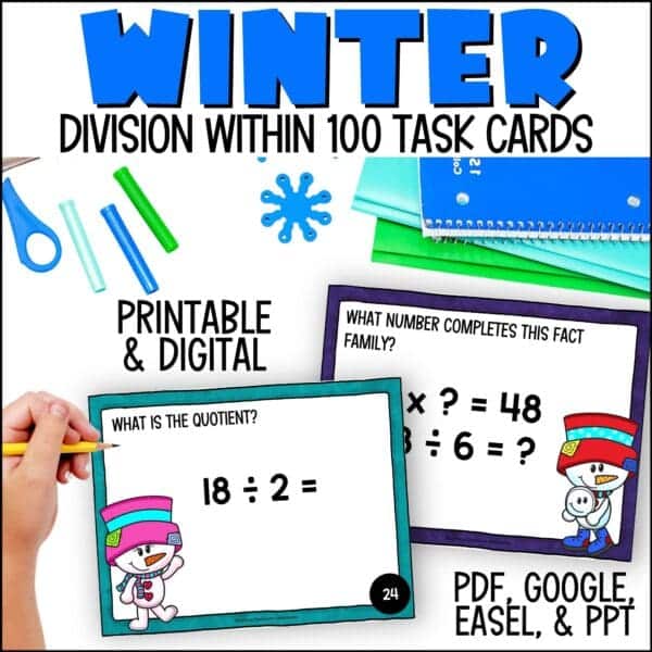 Winter Division Facts Task Cards