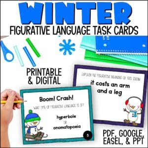 36 Winter Figurative Language Task Cards