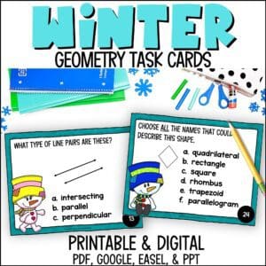 Winter Geometry Task Cards
