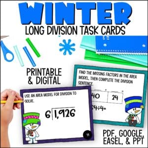 Winter Long Division Task Cards