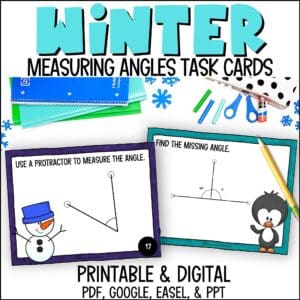 Winter Measuring Angles task cards