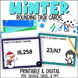 Winter Rounding Task Cards