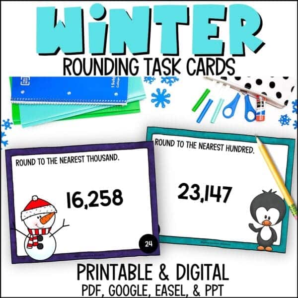 Winter Rounding Task Cards