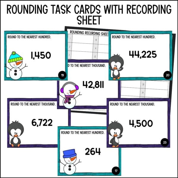 Winter Rounding Task Cards