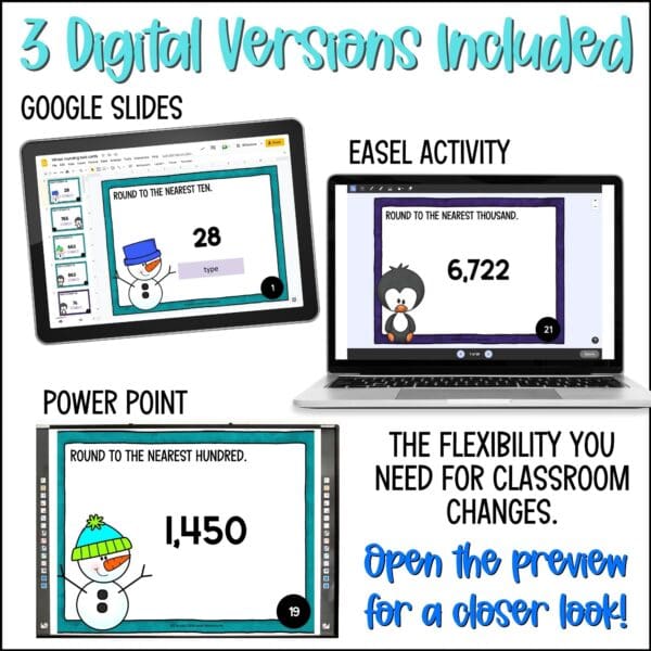 Winter Rounding Task Cards