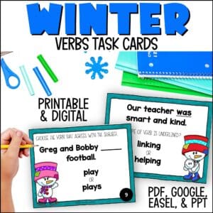 Winter Verb Task Cards
