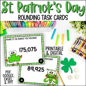 St. Patrick's Day rounding task cards