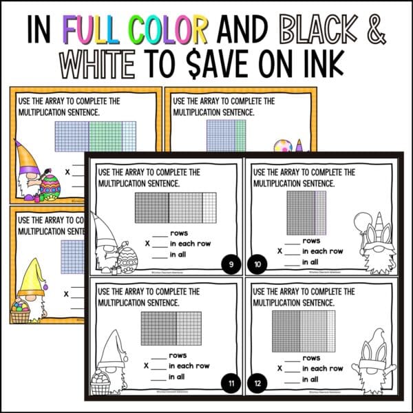 Easter Introducing 2-digit by 2-digit Multiplication task cards