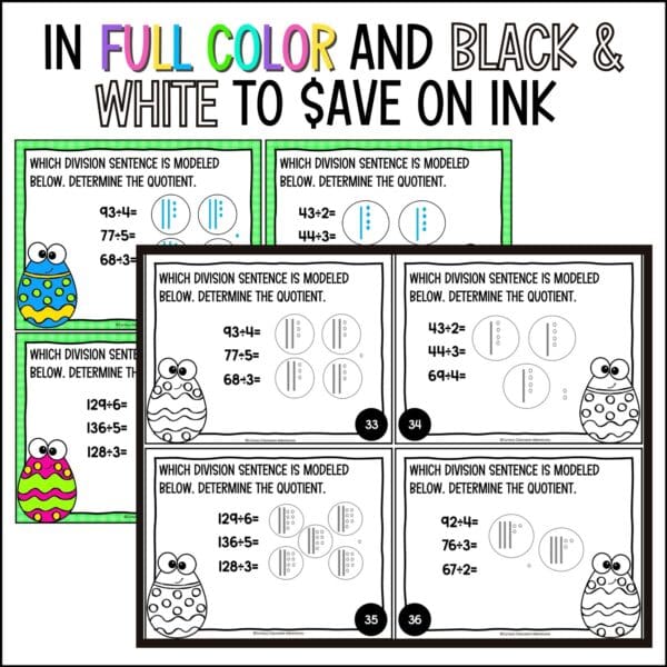 Easter Introducing long division task cards