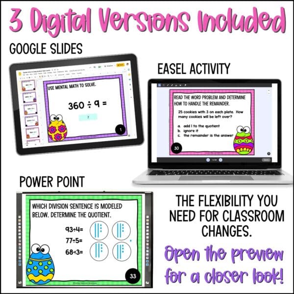 Easter Introducing long division task cards