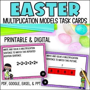 Easter models for multiplication task cards
