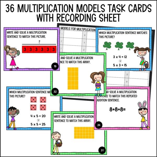 Easter models for multiplication task cards