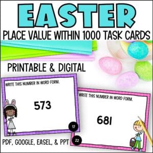 Easter place value within 1000 task cards