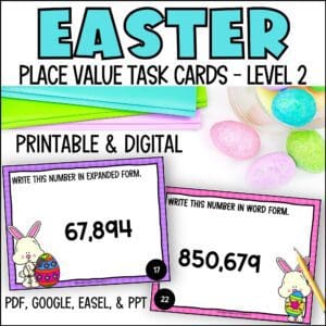Easter place value task cards