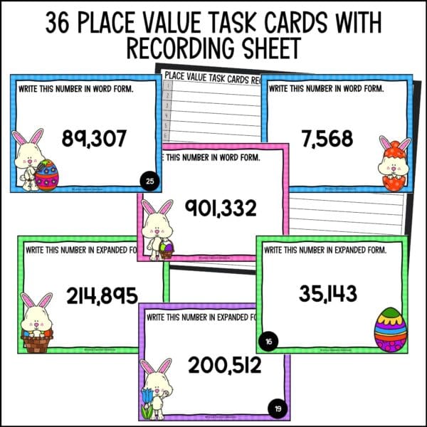 Easter place value task cards