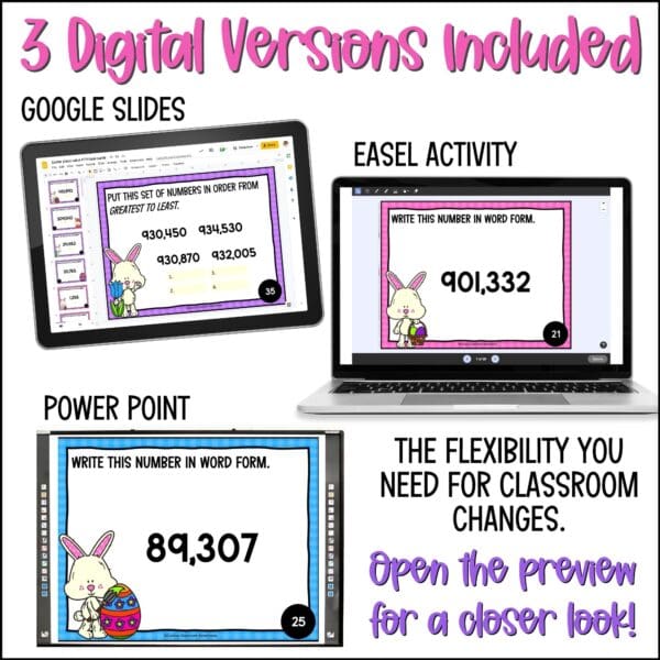 Easter place value task cards