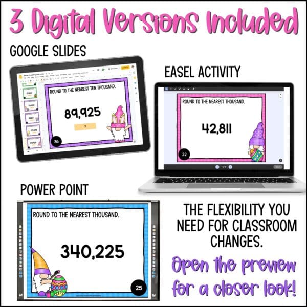 Easter rounding task cards