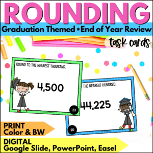 end of year rounding task cards for summer