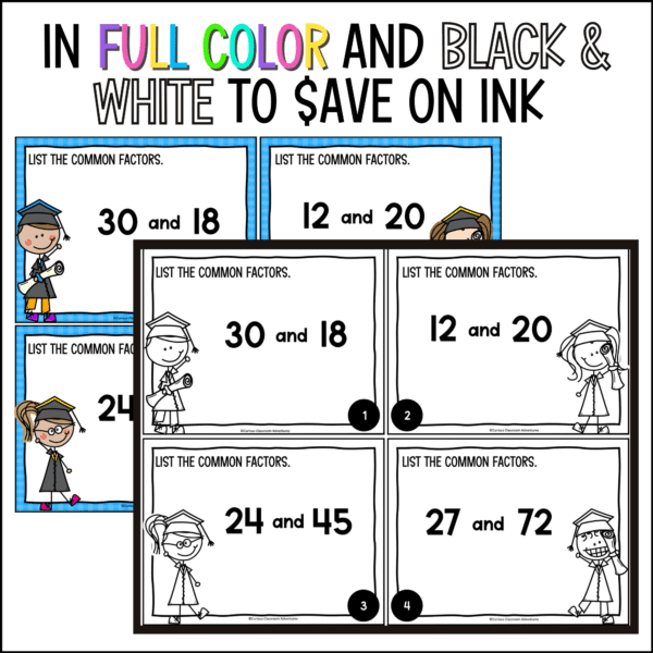 end of year factors and multiples task cards summer activities