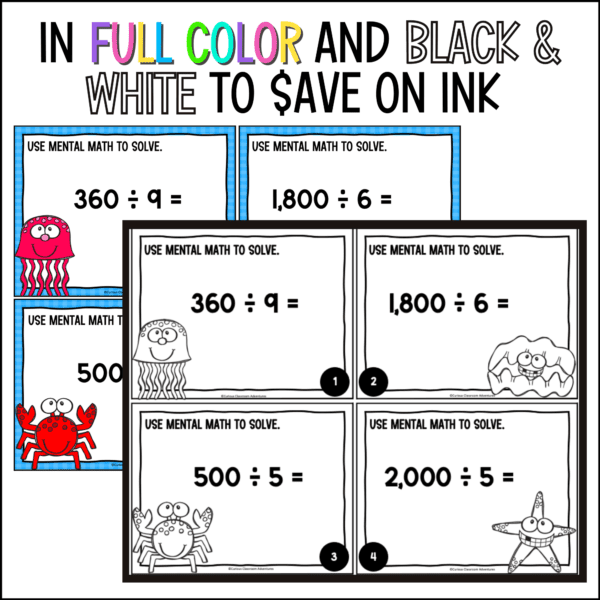 end of year introducing long division task cards for summer