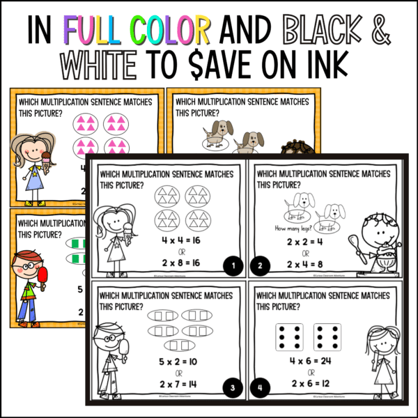 end of year models for multiplication summer task cards